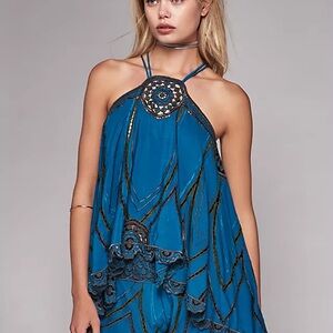 Rare Free People Lovers Beach Set in Blue